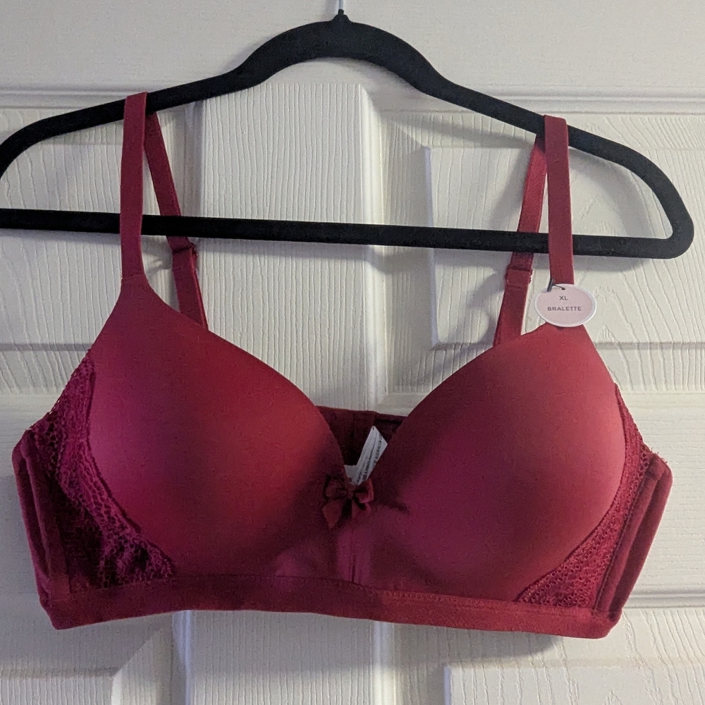 3/$15 🥳 Brand New XL Bralette Red Holiday Bow Lace Gift Lingerie